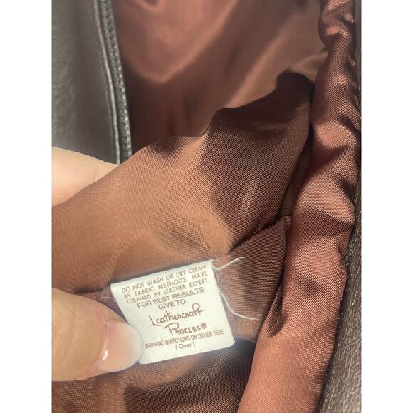 Dero by Rocco D'Amelio Oversized Leather Coat with Fur Collar Women's Size S - Picture 4 of 6